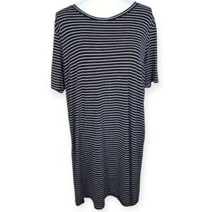 H&M BLACK & WHITE STRIPE DRESS SZ.L EUC.